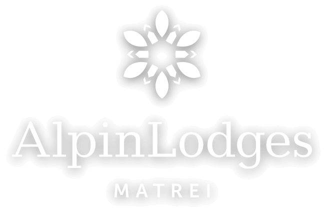 Alpin Lodges Matrei Logo mit Schriftzug und Icon Logo auf der oberen Seite