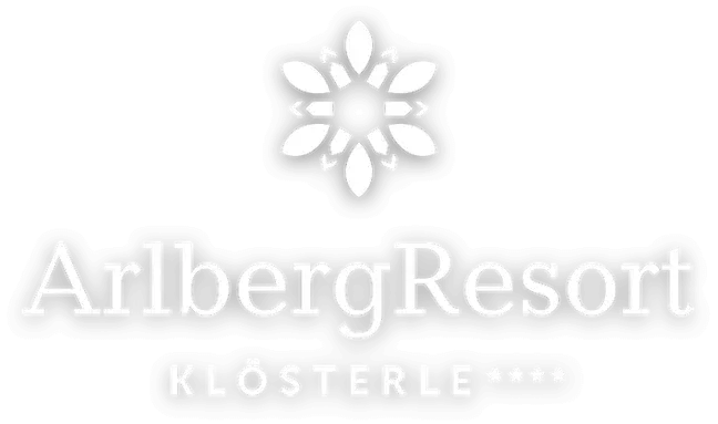 Logo von Arlberg Resort Klösterle mit Schriftzug und einem Icon Logo